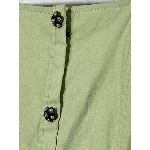 Maeve Anthropologie Mini Dress Size Large Sleeveless Volume Hip Green Stretch - Picture 9 of 15